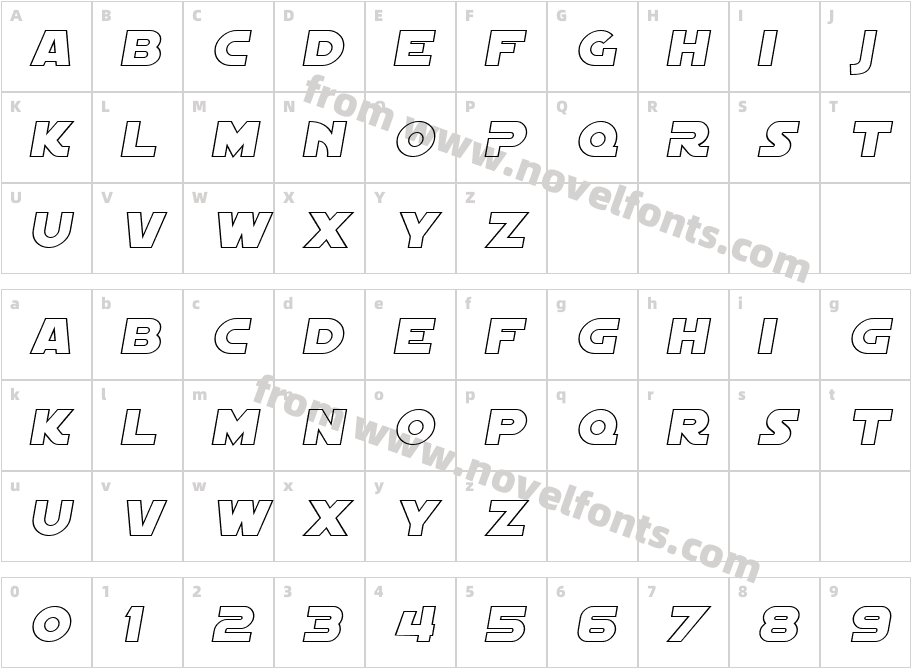 SF Distant Galaxy Outline ItalicCharacter Map