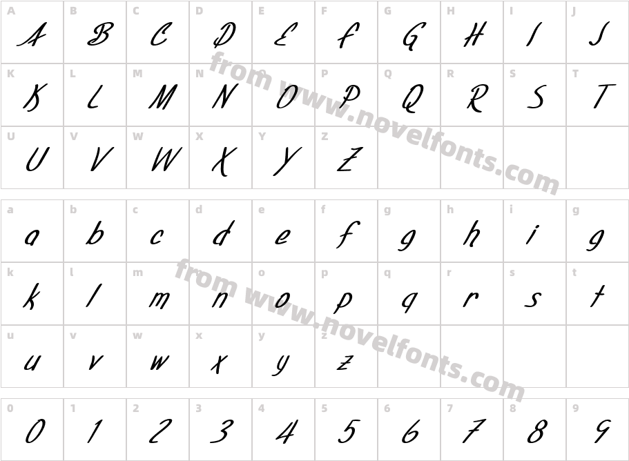 SF Foxboro Script Bold ItalicCharacter Map