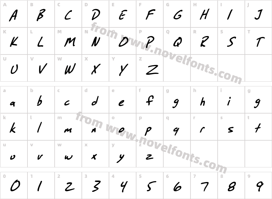 SF Grunge Sans Bold ItalicCharacter Map