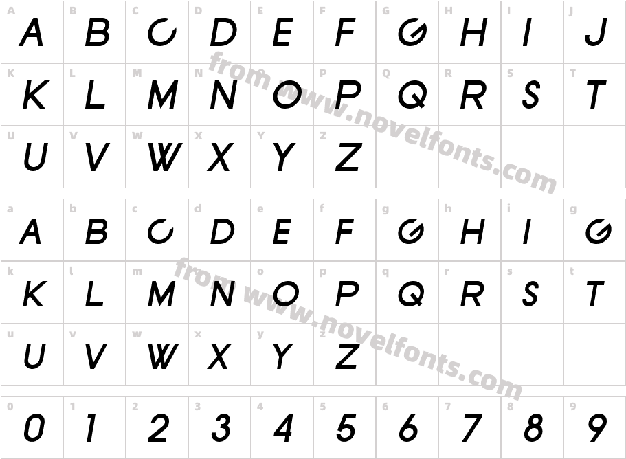 SF New Republic SC Bold ItalicCharacter Map