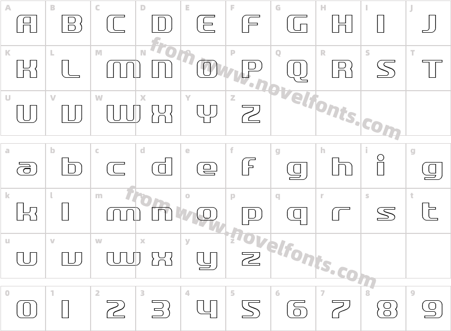 SF Quartzite OutlineCharacter Map