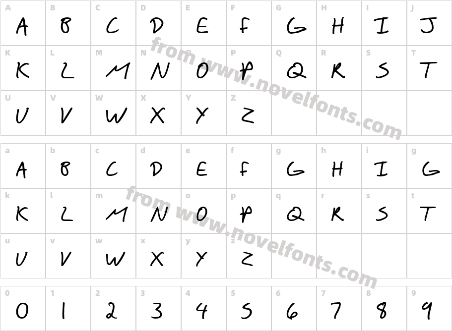 SF Scribbled Sans SC BoldCharacter Map