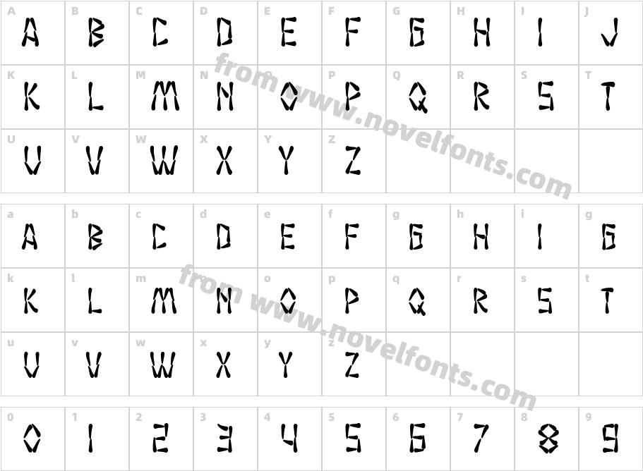 SF Wasabi Condensed BoldCharacter Map