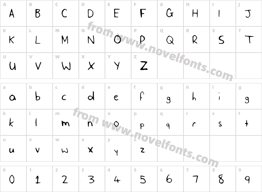 SLF_HandwritingCharacter Map