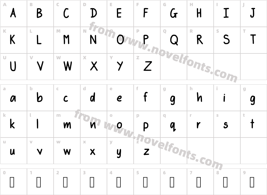 Sabsfont RegularCharacter Map