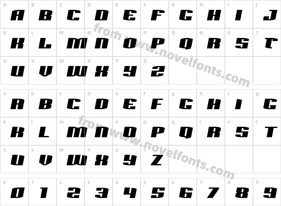 Sacred Czars Semi-ItalicCharacter Map