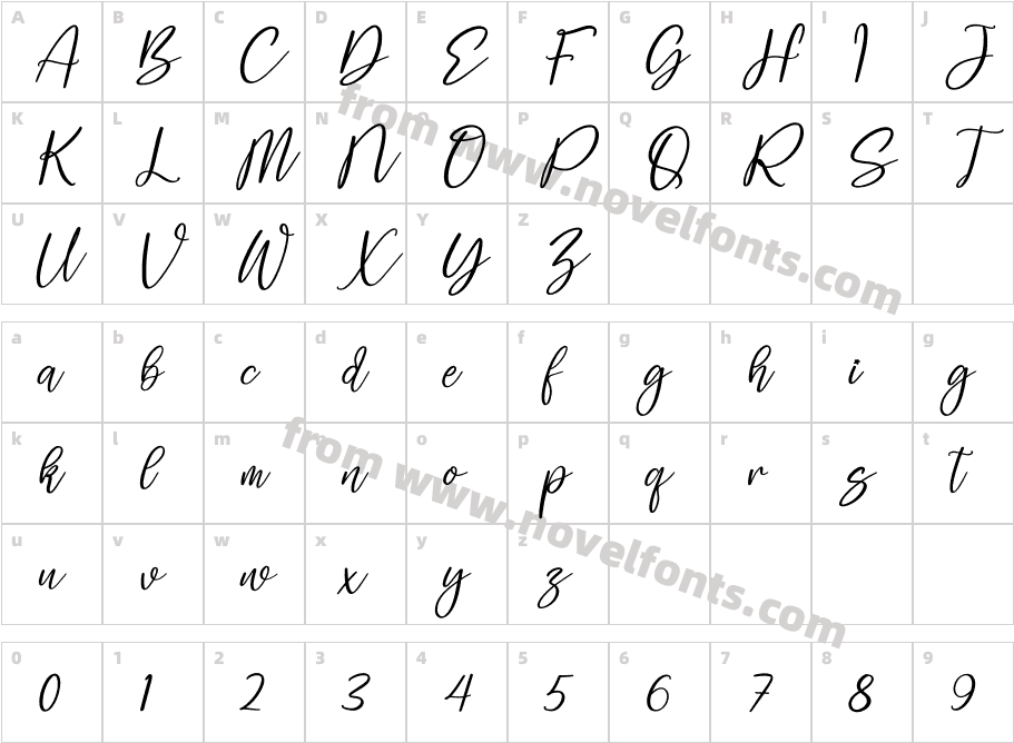 Safira Brown ItalicCharacter Map