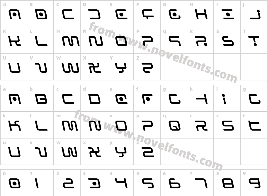 Sagan LeftalicCharacter Map