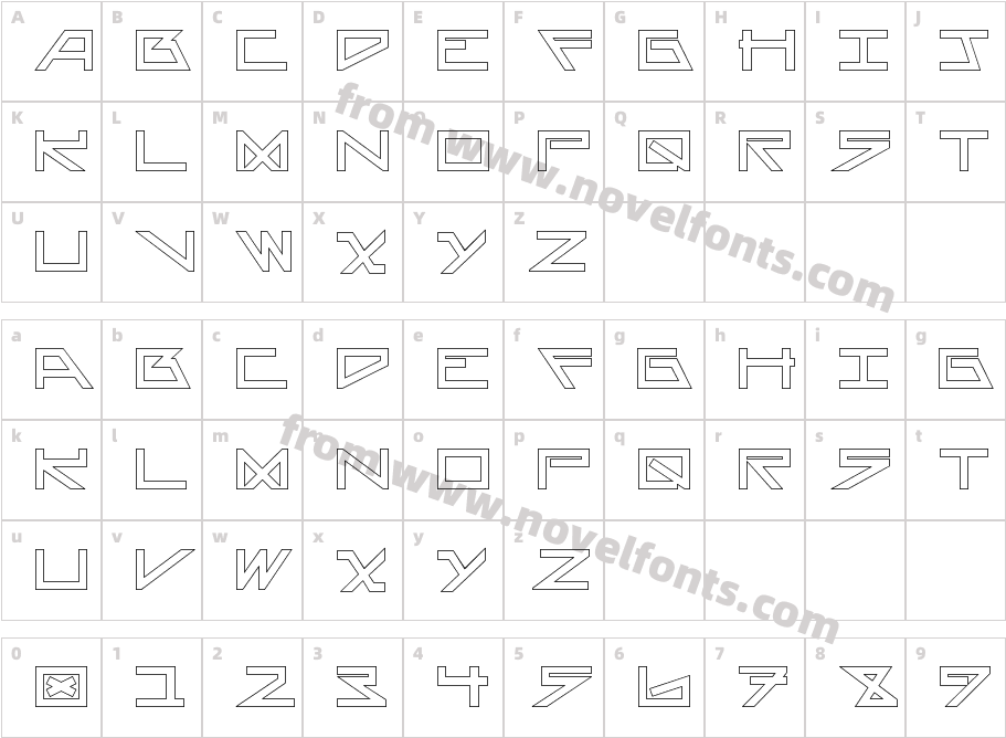 AsteriskHollowBoldCharacter Map