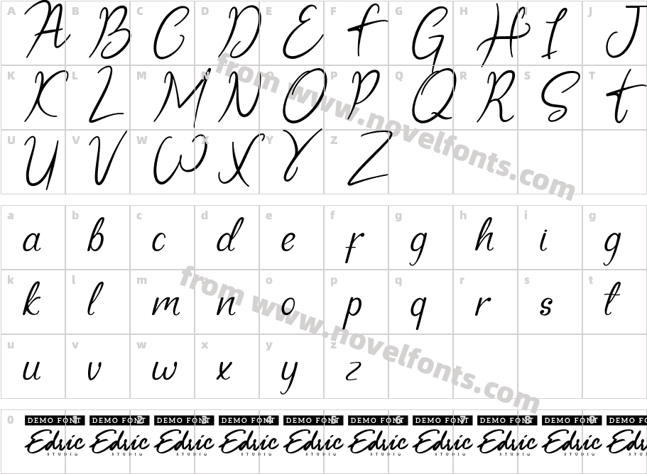 Sandrani Demo ItalicCharacter Map