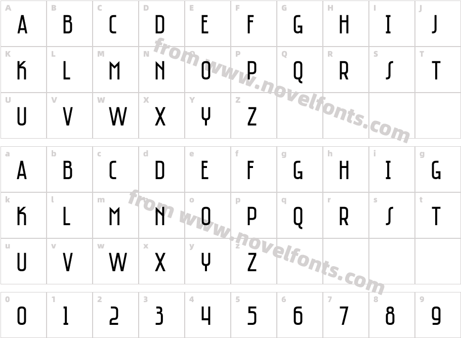 Saniretro RegularCharacter Map