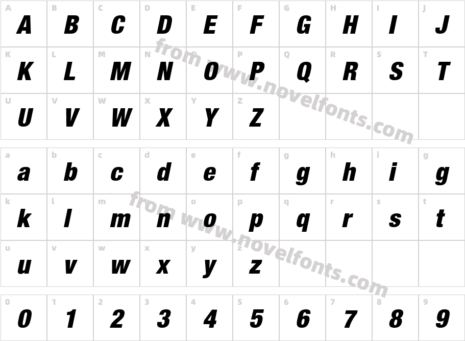 Sans Black Cond.Character Map