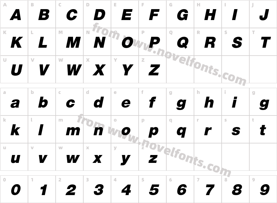 Sans Black ITALICCharacter Map