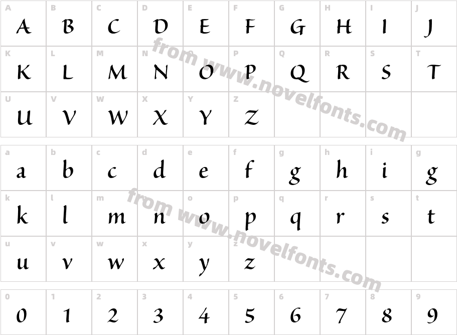 SanvitoPro-SemiboldDispCharacter Map