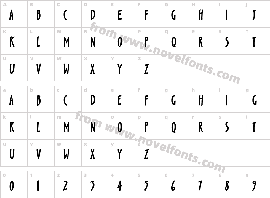 ScampBoldCharacter Map