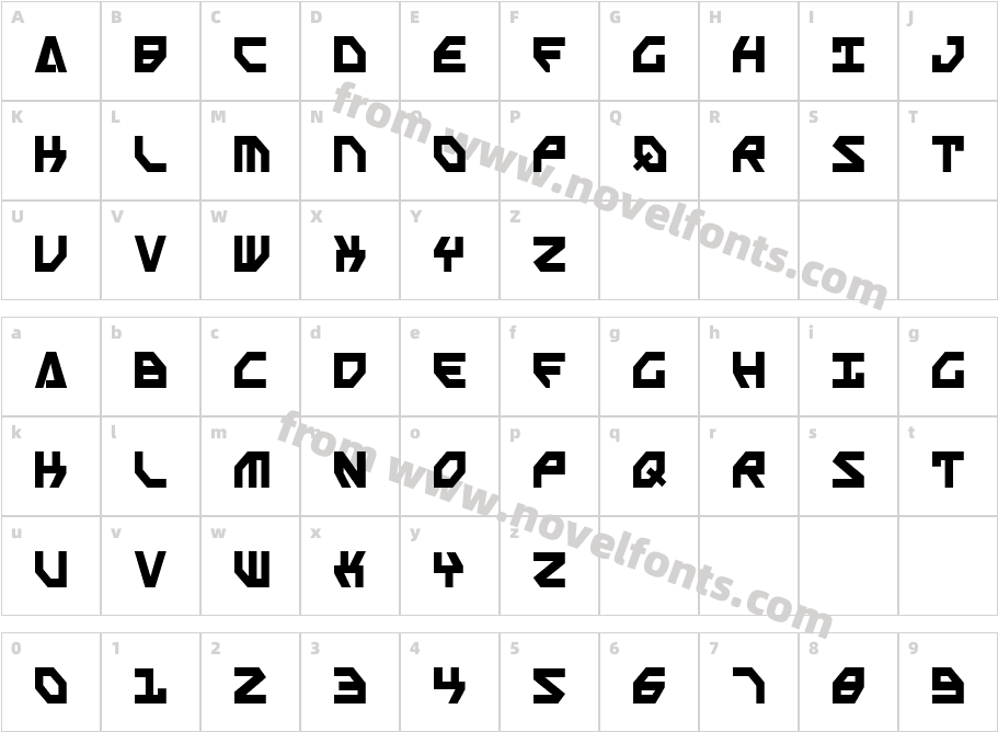 Scarab Script BoldCharacter Map