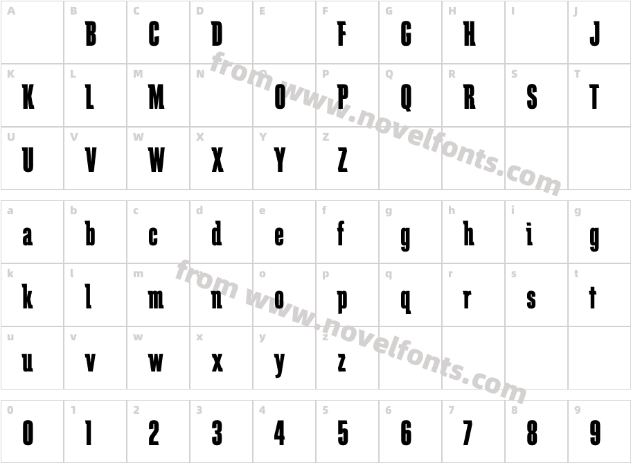 SchindlerExtraBoldCharacter Map