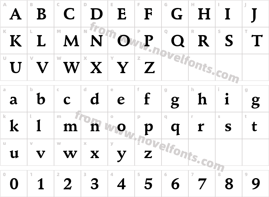 Schneidler BT BoldCharacter Map