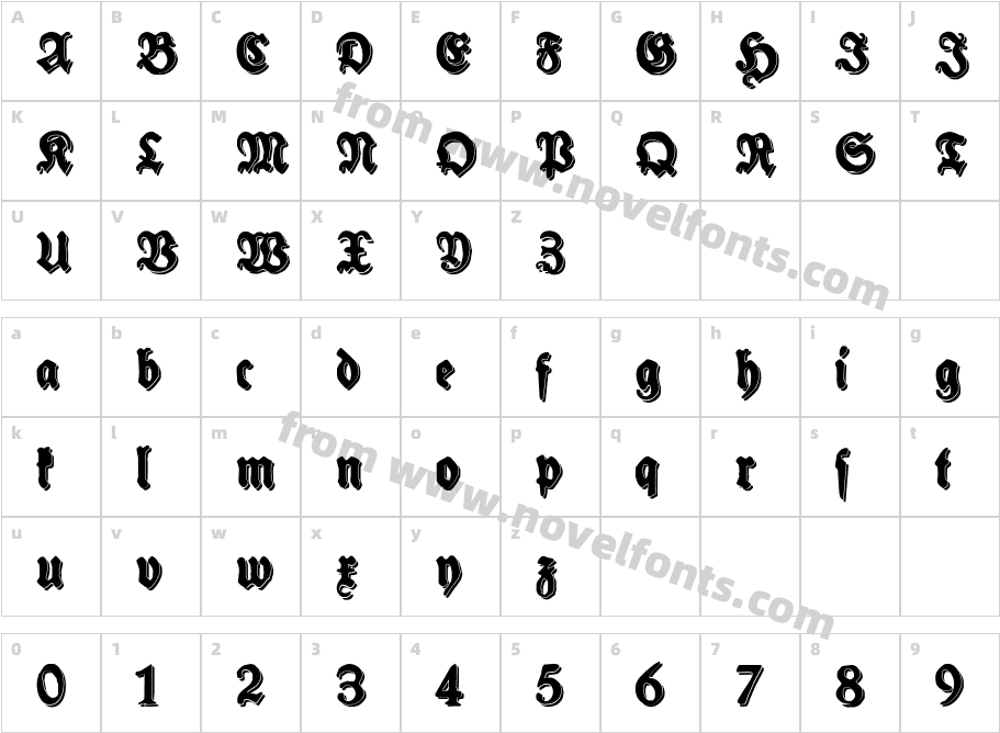 Schneidler Halb Fette ShadowCharacter Map