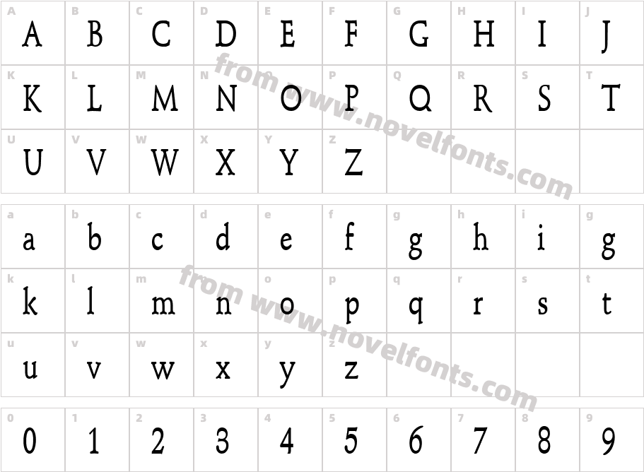 Schroeder Condensed BoldCharacter Map