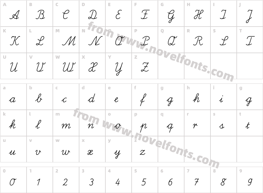 Schulschrift BCharacter Map