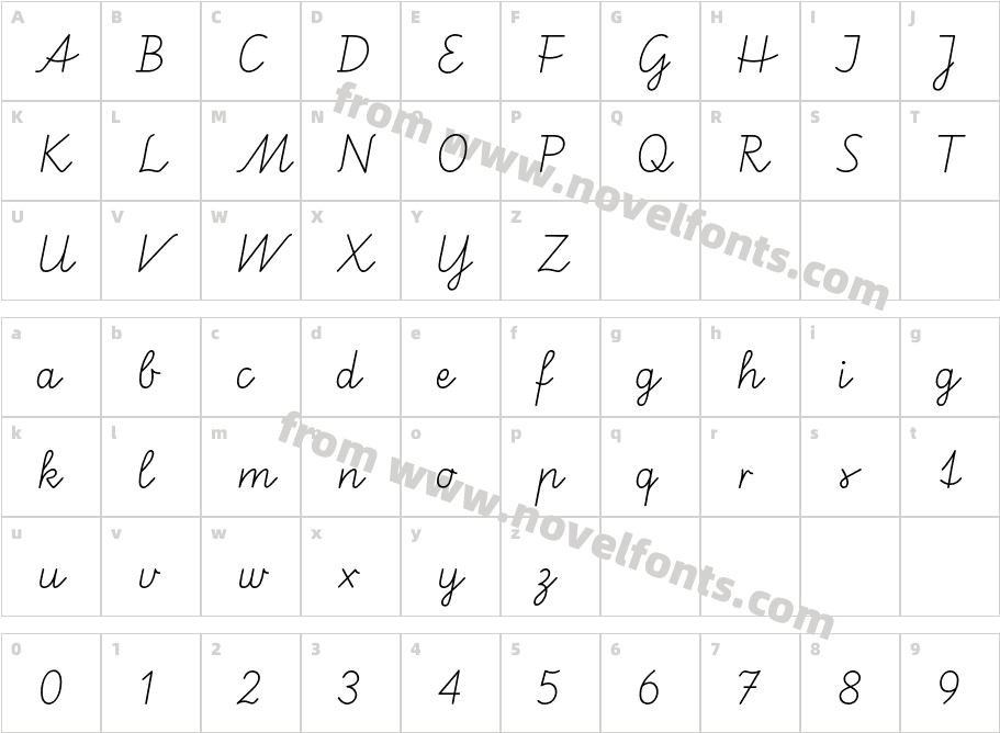 SchulschriftACharacter Map