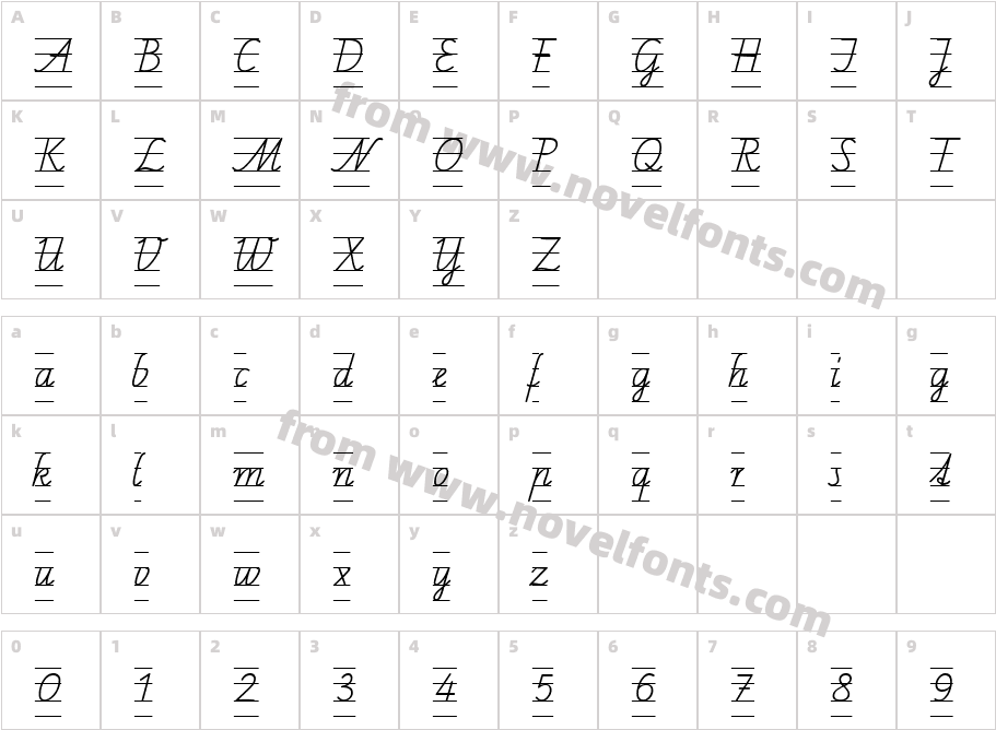 SchulschriftCL4Character Map