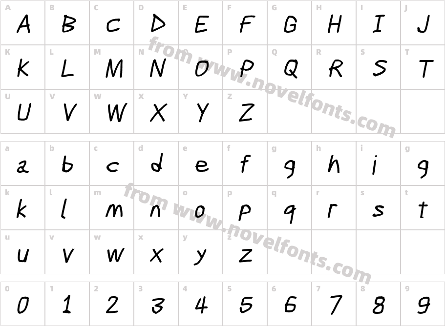 Scribbler ExtraBold ItalicCharacter Map