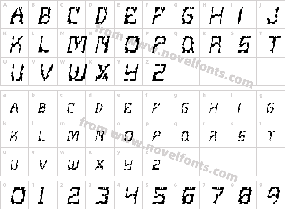 Scritzy RegularCharacter Map