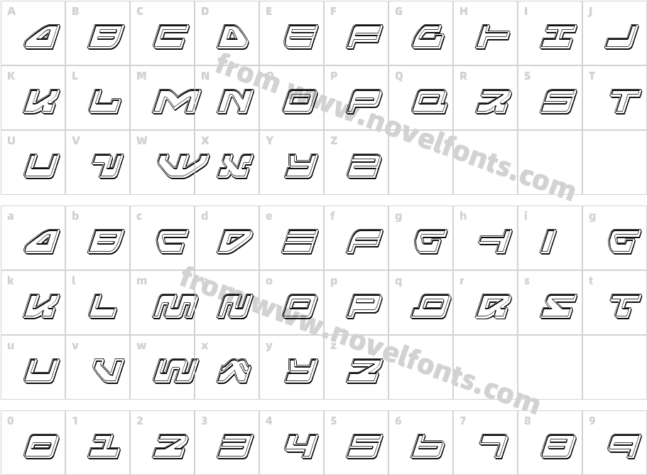 Searider Falcon Engraved ItalCharacter Map