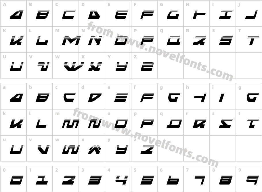 Searider Falcon Halftone ItalCharacter Map