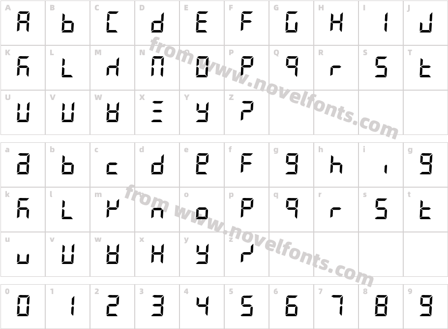 Segment7StandardCharacter Map