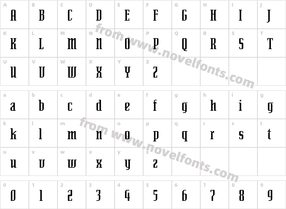 SenatorDemi RegularCharacter Map