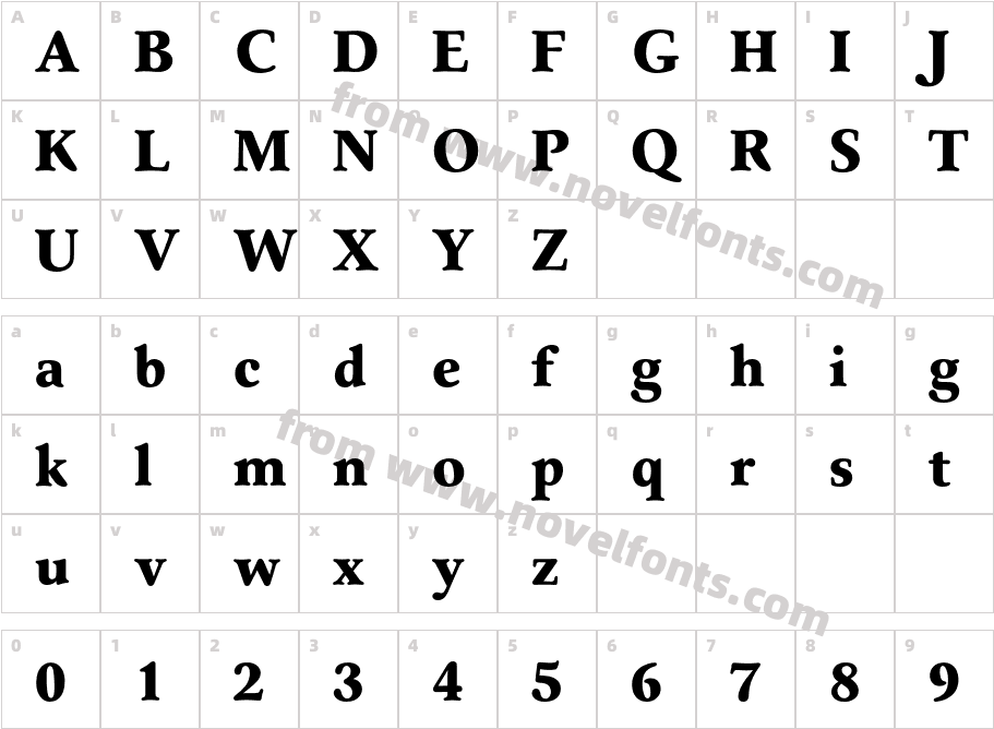 SenecaBQ-BoldCharacter Map