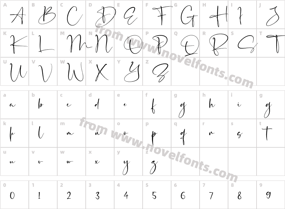 Senorita SignatureCharacter Map