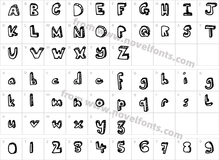 Ser's fontCharacter Map