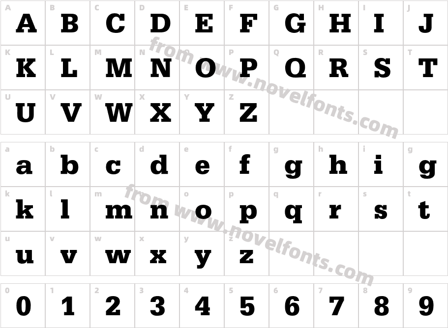 SerifaBQ-BoldCharacter Map