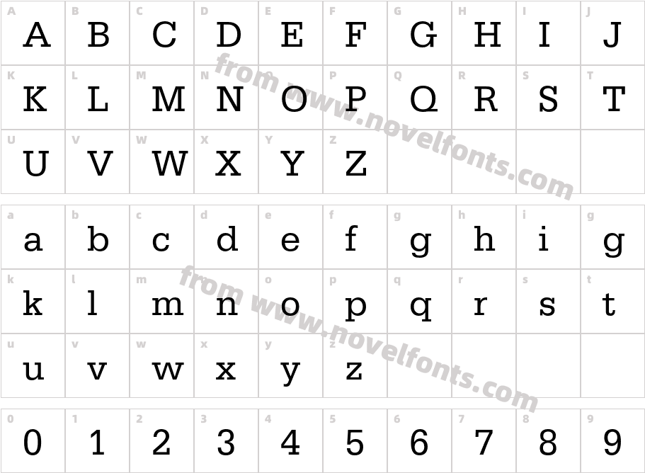 SerifaBT-RomanCharacter Map