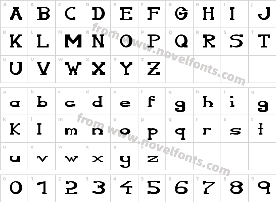 SerifonwideCharacter Map