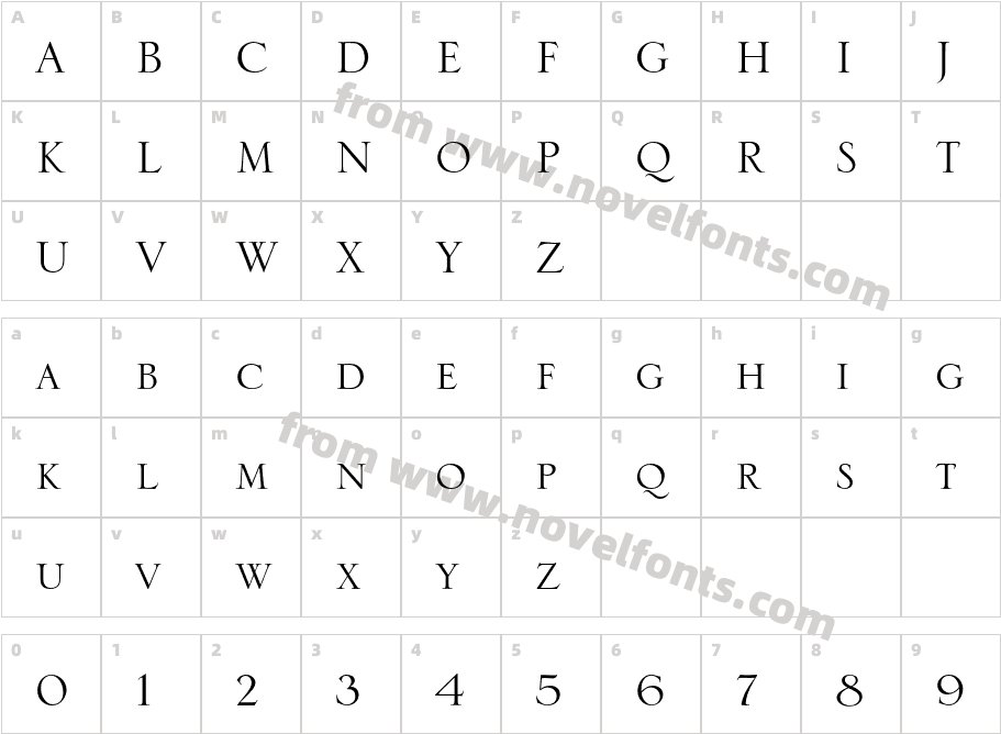 SerlioLTStdCharacter Map