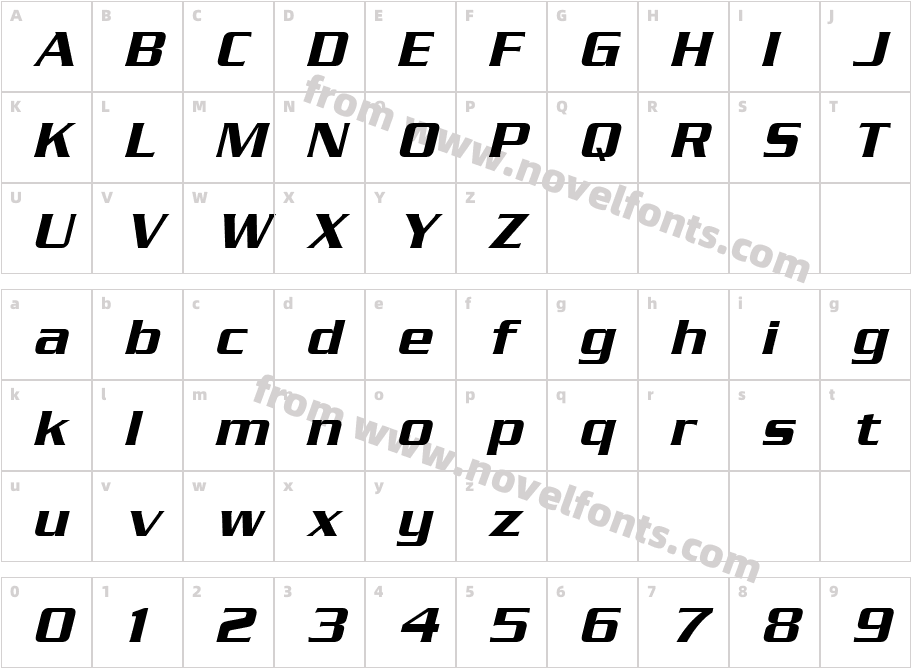 Serpentine ICG ObliqueCharacter Map