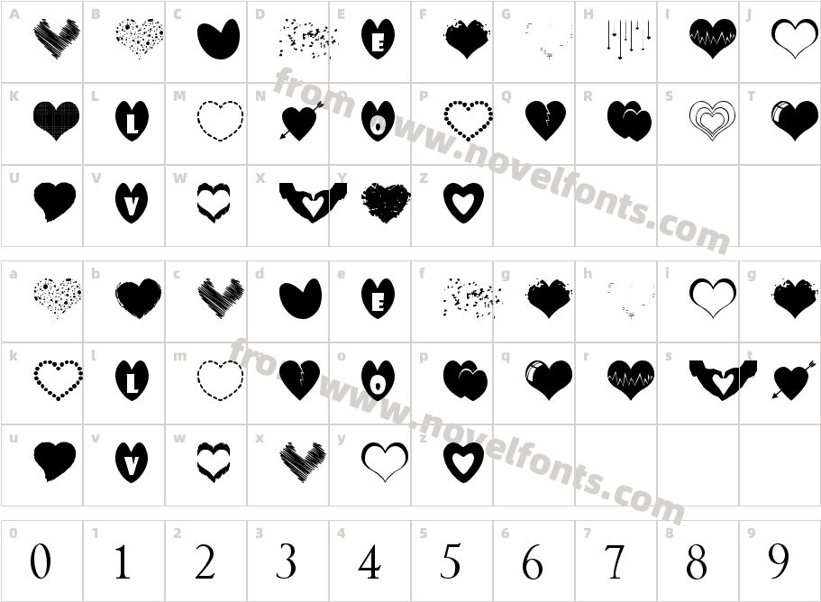 Sexy Love HeartsCharacter Map