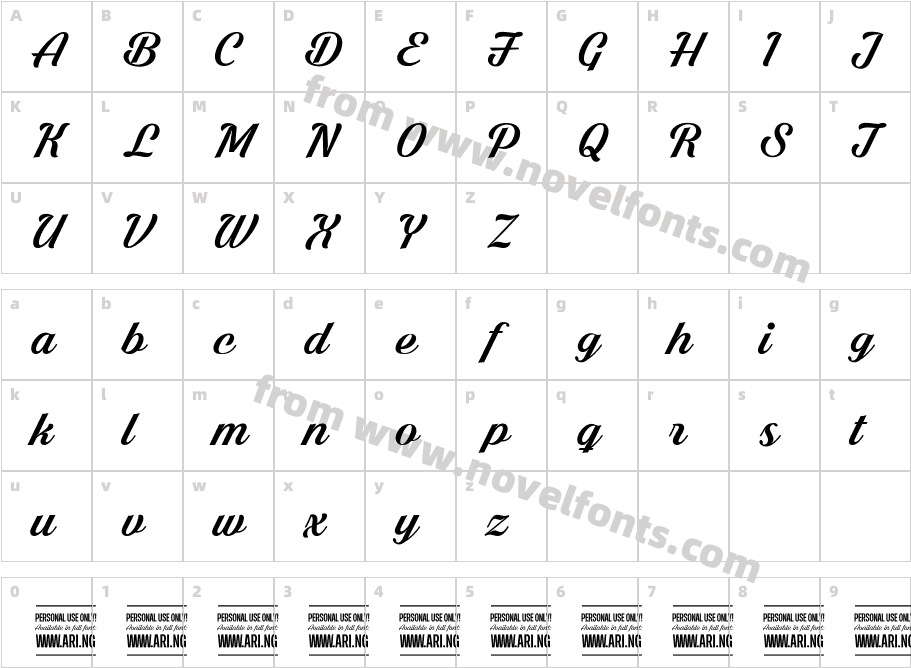 Shaded Larch PERSONAL USE ONLYCharacter Map