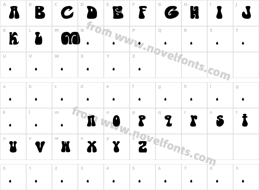 Shagadelic BoldCharacter Map