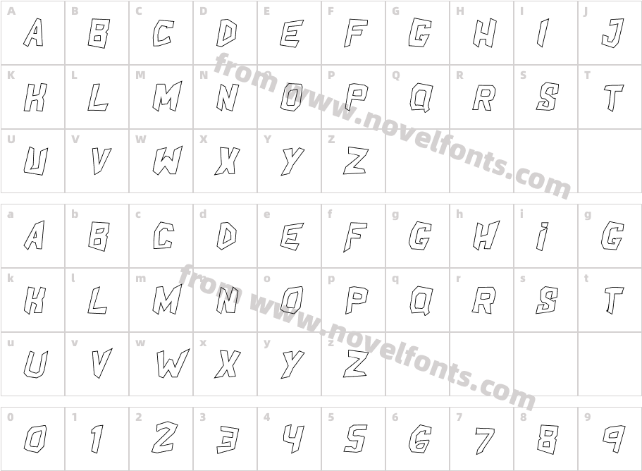 Shake And Bake Ultra ItalicCharacter Map