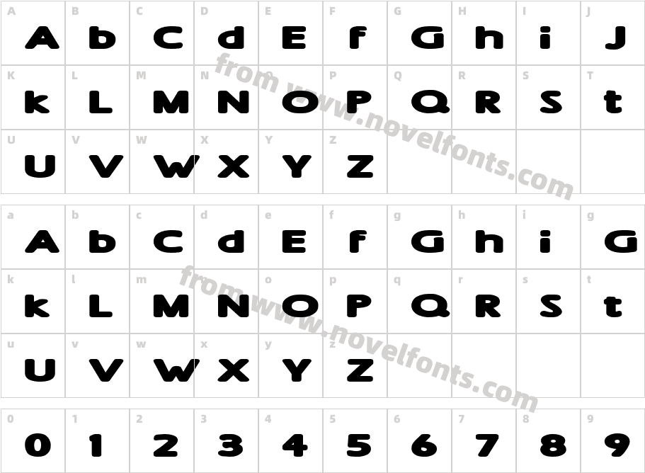 Sham Extra BoldCharacter Map