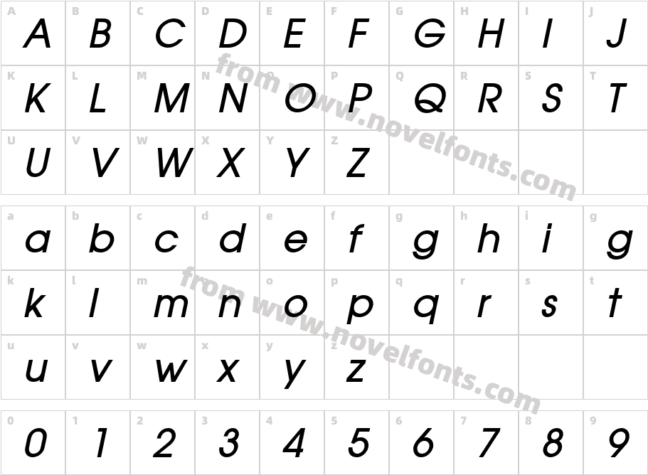 Atilla BoldItalicCharacter Map