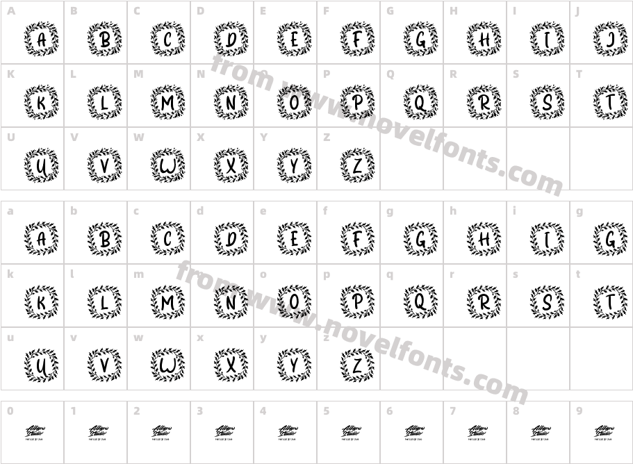 Shanty Christmas Monogram RegCharacter Map