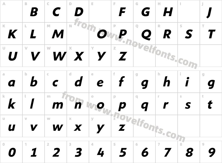 Shinn Bold ItalicCharacter Map