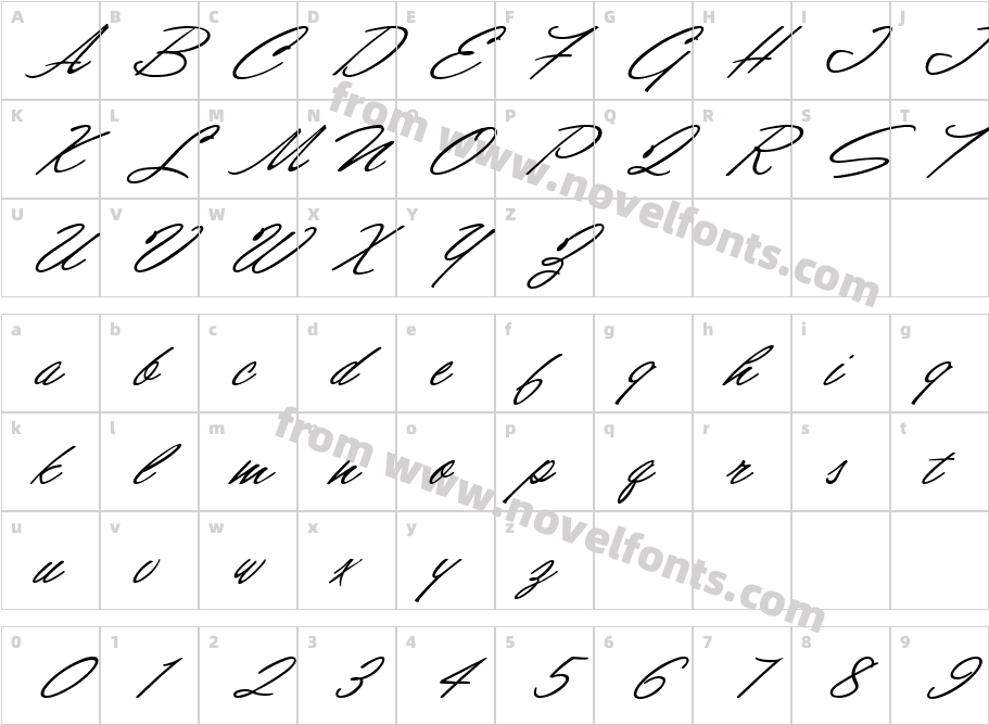 Shirley Script JFCharacter Map